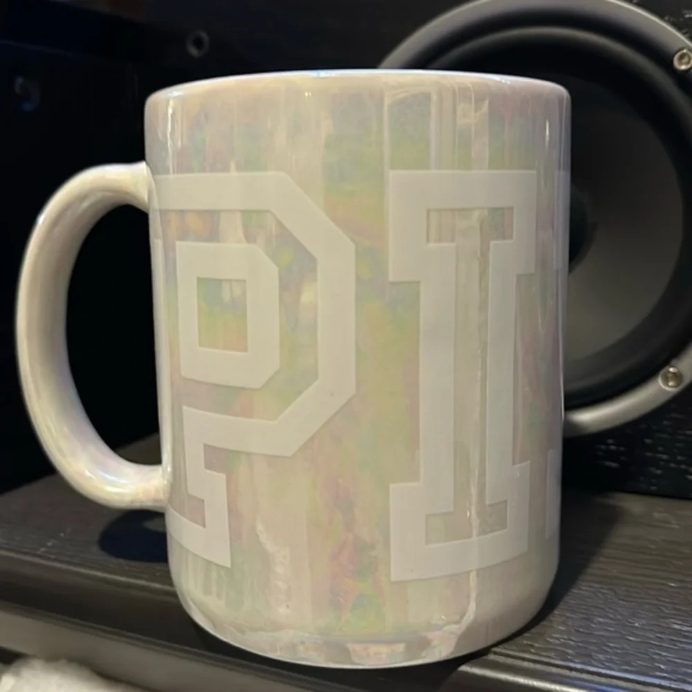 Victoria Secret PINK Oversized Huge Iridescent White Pearlized Mug